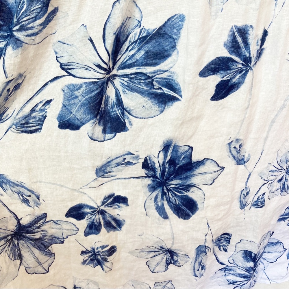 Bellambra Sleeveless Floral Print 100% Linen Dress Blue White Size S NWT - Picture 4 of 12